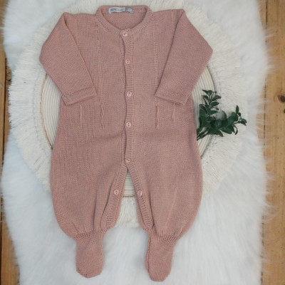 Macacão Tricot Barbante Rose