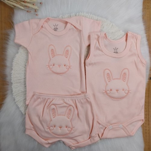 Conjunto Verão 3 Peças com Bordado