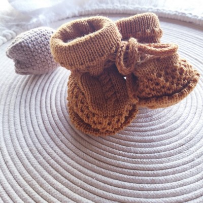 Sapatinho em Tricot Mostarda