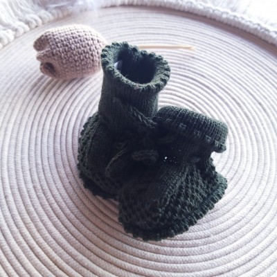 Sapatinho em Tricot Verde Militar
