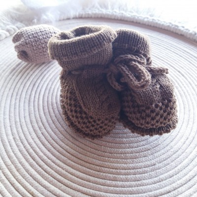 Sapatinho em Tricot Marrom
