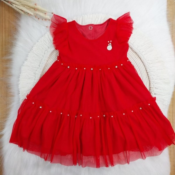 Vestido De Tule Vermelho 