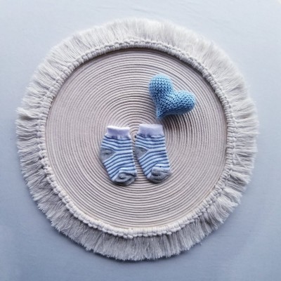 Meia Recém Nascido Listrado Azul