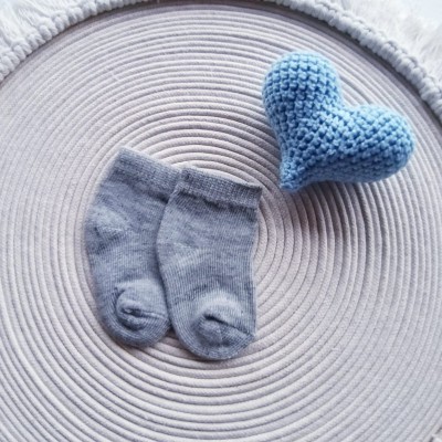 Meia Recém Nascido Lisa Cinza