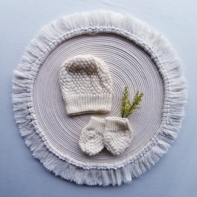 Kit Touca e Luva Tricot  Amarelo