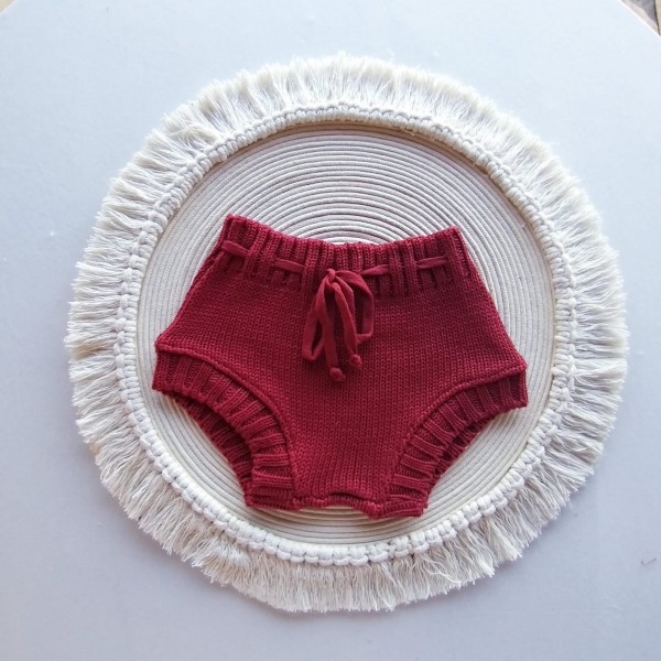 Porta Fralda Tricot Vermelho