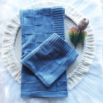 Manta Quadrada Azul Jeans