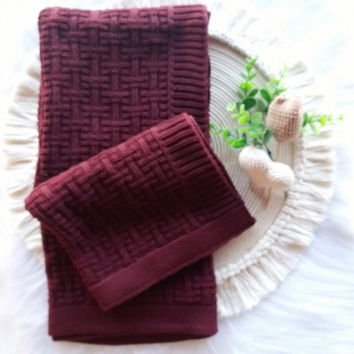 Manta Tricot Tijolinho Marsala