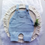 Jardineira Romper Curta Azul Bebê