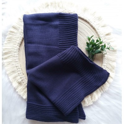 Manta Lisa Azul Marinho