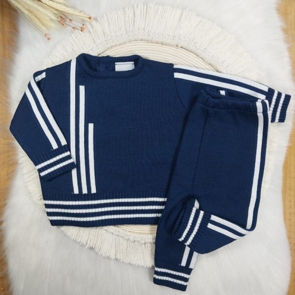 Conjunto Tricot Blusa e Calça Marinho