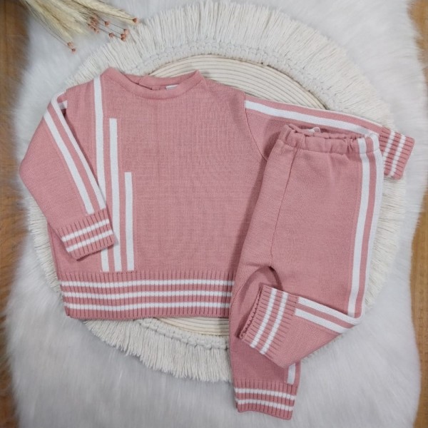 Conjunto Tricot Blusa e Calça Rose