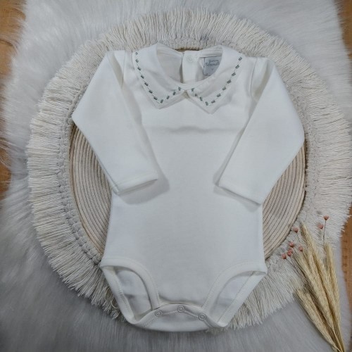 Body com Gola Bordada Presponto Verde Maré