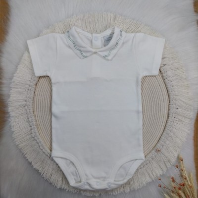 Body  com Gola Bordada Ondas Verde Maré