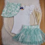 Conjunto Body Cotton e Saia Tulle