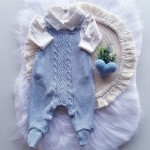 Jardineira e Body Azul Bebê