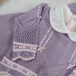 Saída Maternidade Tricot Lilas Menina