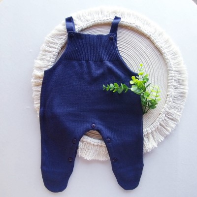 Jardineira Tricot  Azul Marinho