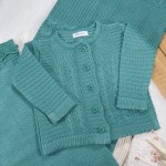 Saída Maternidade Em Tricot 3 Peças Verde 