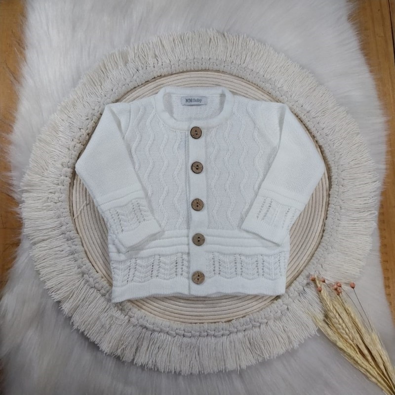 Casaco Tricot Leticia Branco Casaco Tricot Leticia Branco