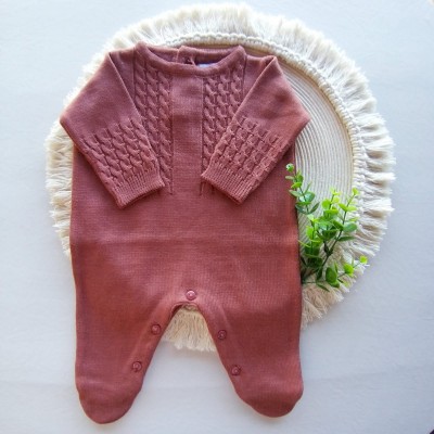 Macacão Tricot  Meia Trança  Terracota