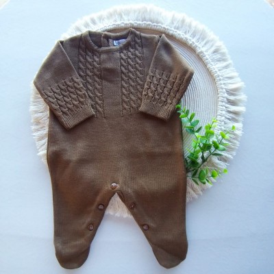 Macacão Tricot  Meia Trança Couro